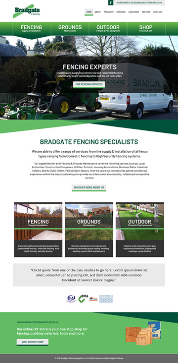 Bradgate Fencing Web Design